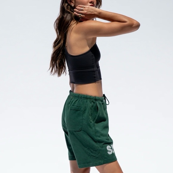 Left On Friday Super Fan Short Unisex Cotton Gym Shorts Palm Green Medium - Picture 2 of 16